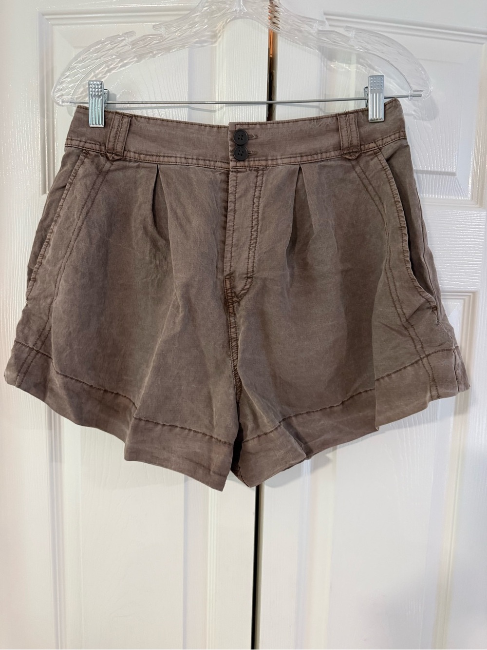 Free People Marina Trouser Short Size 6 In Brown/ Double Espresso